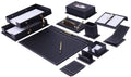 14-Piece Bonded Leather Desk Organizer Set Premium Home Office Accessories & Desktop Storage Supplies Black Zevon