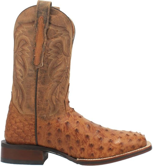 Dan Post Men's Alamosa Western Boot Genuine Ostrich Flank Leather Square Toe Cowboy Boots Zevon