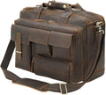 Men's Full Grain Leather 17-Inch Laptop Briefcase Business Travel Office Messenger Shoulder Bag Zevon