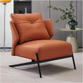 Designer Style PU Leather Accent Chair Modern 105° Ergonomic Single Lounge Sofa 64cm Wide Seat Luxury Recliner Black Zevon