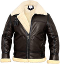 B3 Bomber Aviator Jacket Men's Real Shearling Heavyweight Leather Winter Flight Jacket Zevon